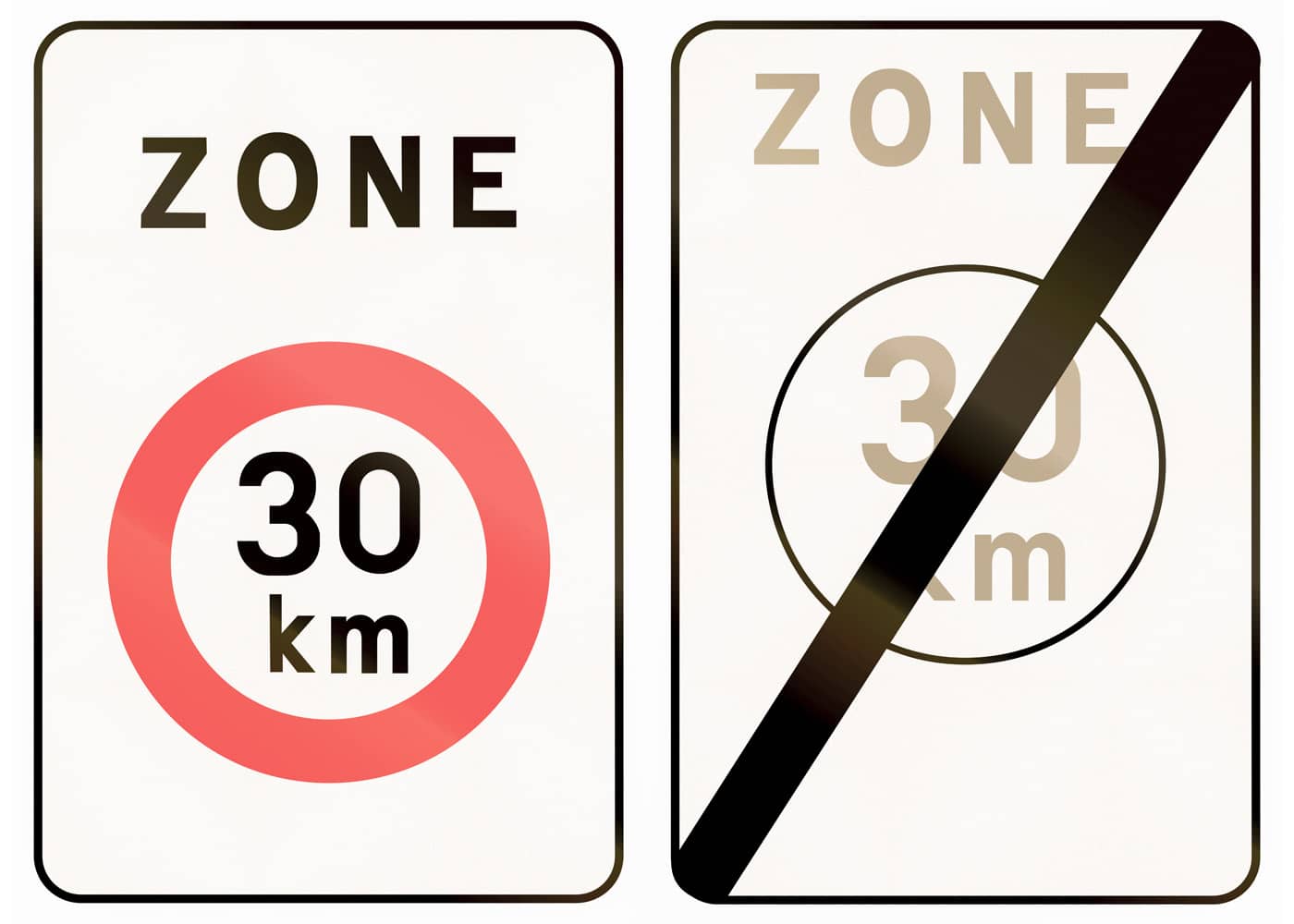 zone 30 panneau de signalisation